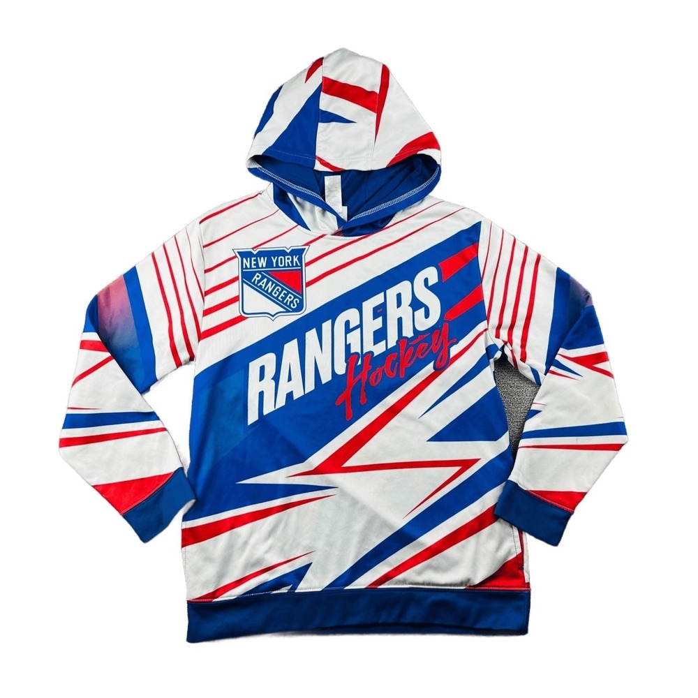 NHL Hoodie Youth L (14/16) Multi Color New York Rangers Hockey Sporty Activewear